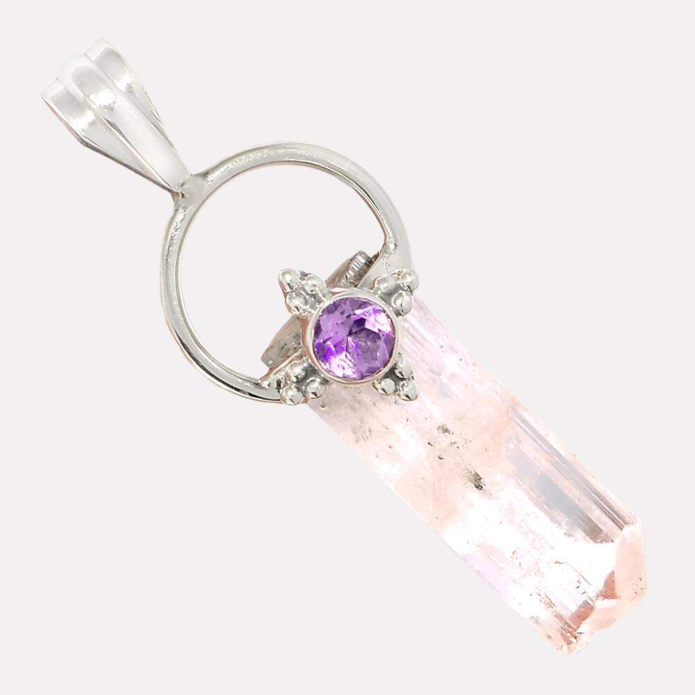 Lemurian Quartz & Amethyst Pendant