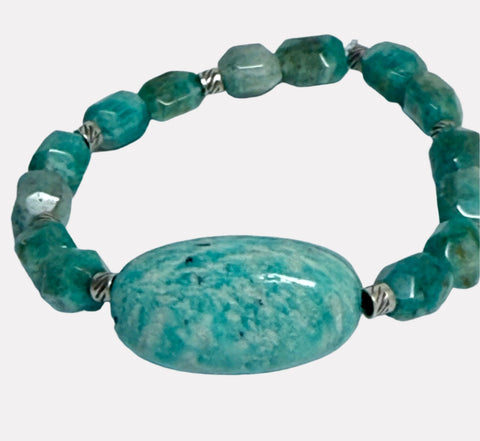 Step Up to the Life You Want with the Gentle Power Of Amazonite Bracelet Stretchy 7-8"