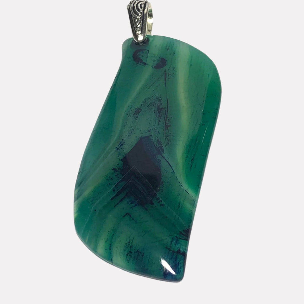 Optimistic Courage - Green agate pendant