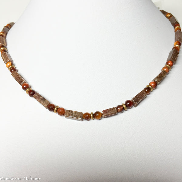 Dance of Balance Beaded Chain - Jasper, Tiger eye