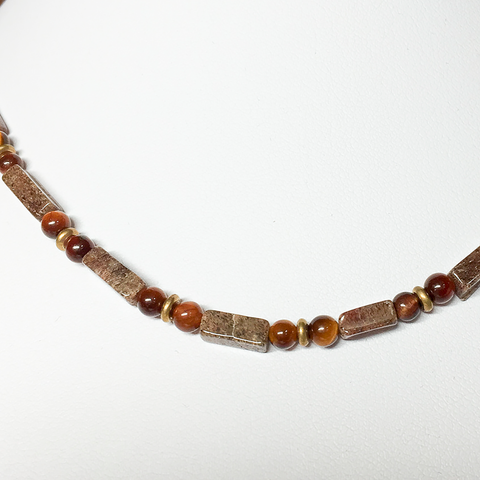 Dance of Balance Beaded Chain - Jasper, Tiger eye