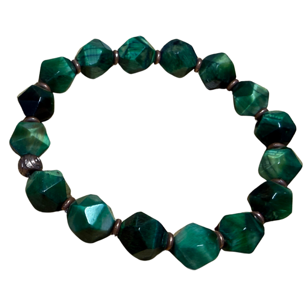 Heart of the Wild Bracelet  - Green tiger eye