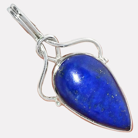 Heavenly Connection - Lapis Lazuli Pendant 1.5" Sterling Silver .925