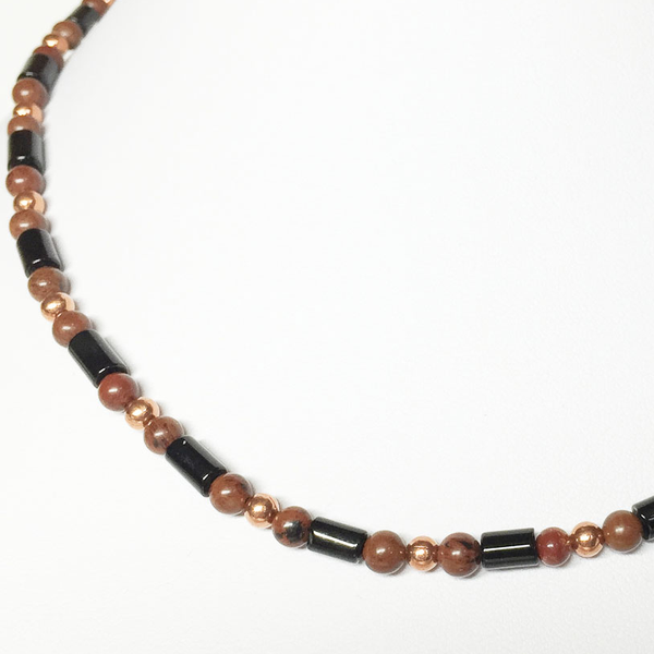Release Limitations - Mahogany Obsidian andOnyx  Beaded chain
