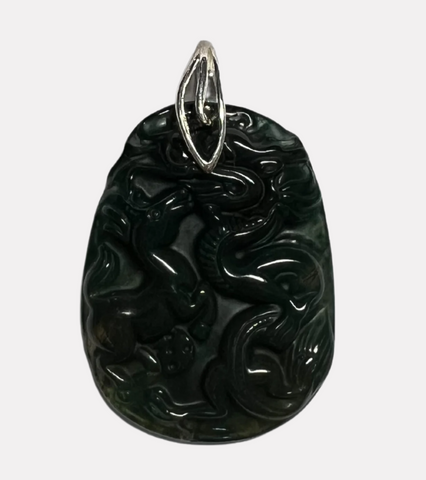 Moss Agate Pendant -2.2” .925 Sterling Bail