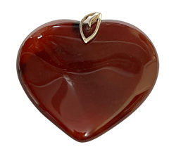 Courageous Action Carnelian Heart Pendant .925 Sterling Silver