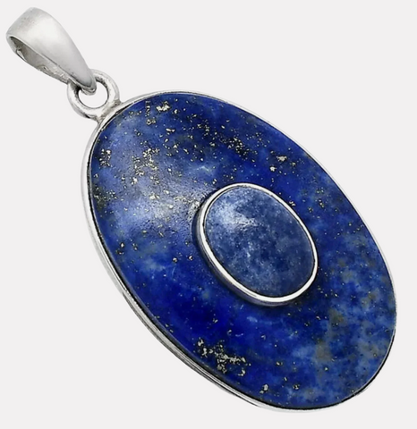 Dumortierite & Lapis Lazuli Pendant - Increase memory and capacity