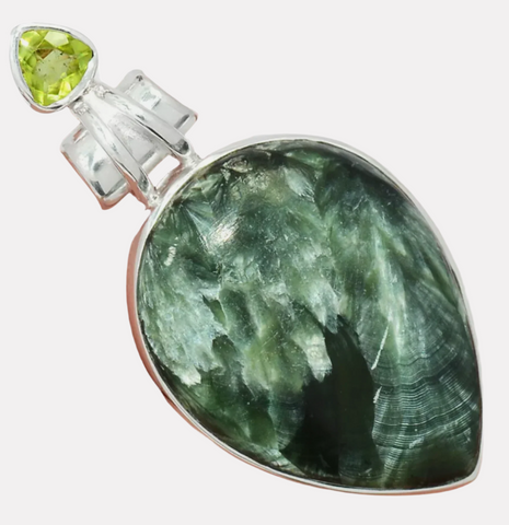 Get out of Your Head with Seraphinite & Peridot Pendant