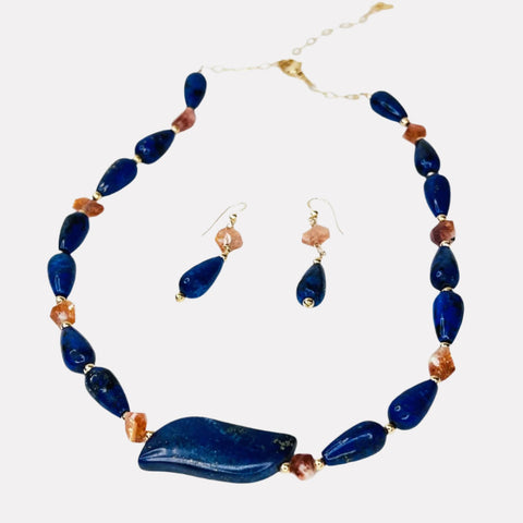 Divine Inner Fire Set - Lapis, Sunstone and GoldFill