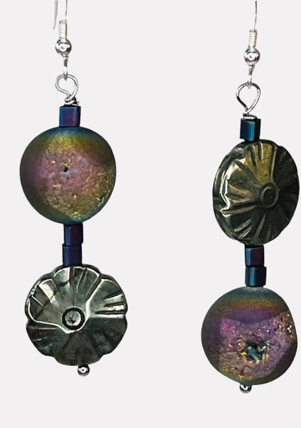 Expanded Manifestation , Pyrite and Aura Druzy  2.5”