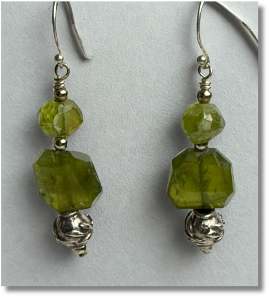 Green Amethyst & Peridot - Love and Gratitude Sterling Silver Earrings