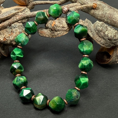 Heart of the Wild Bracelet  - Green tiger eye