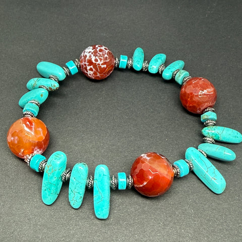 Desert Sunrise Bracelet - Howlite and Agate