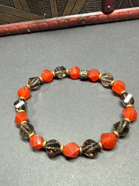 Focus, Flow, Action - Carnelian, Smoky Quartz Bracelet