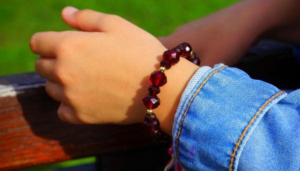 Dark Red Power Bracelet - Dynamic Change, Stretch Bracelet