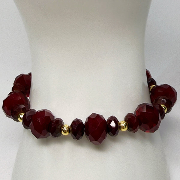 Dark Red Power Bracelet - Dynamic Change, Stretch Bracelet
