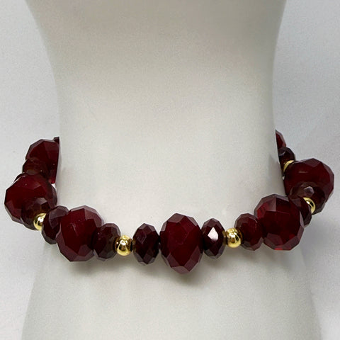Dark Red Power Bracelet - Dynamic Change, Stretch Bracelet