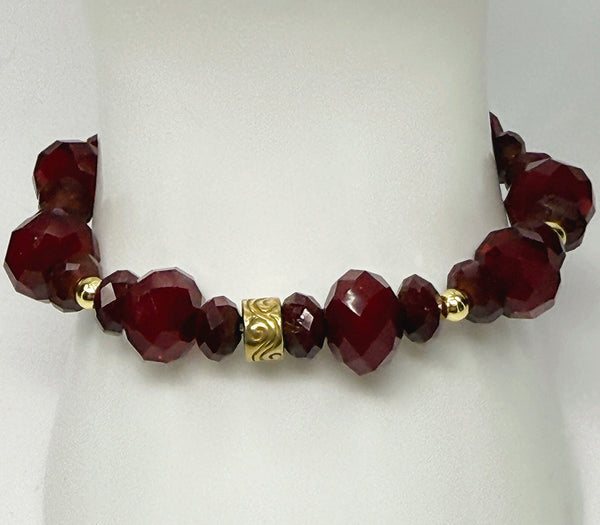 Dark Red Power Bracelet - Dynamic Change, Stretch Bracelet