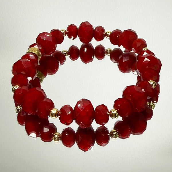 Bright Red Power - Dynamic Change, Stretch Bracelet