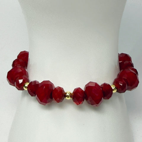 Bright Red Power - Dynamic Change, Stretch Bracelet