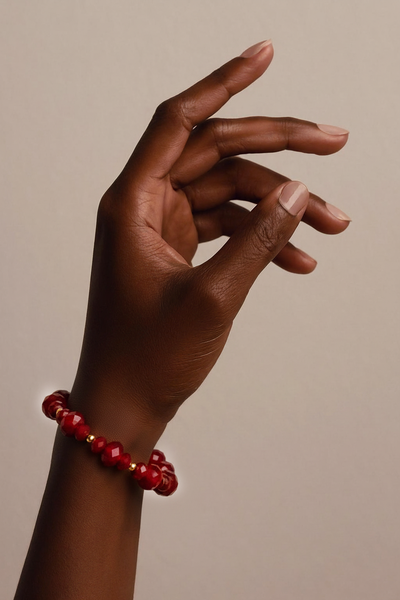 Bright Red Power - Dynamic Change, Stretch Bracelet