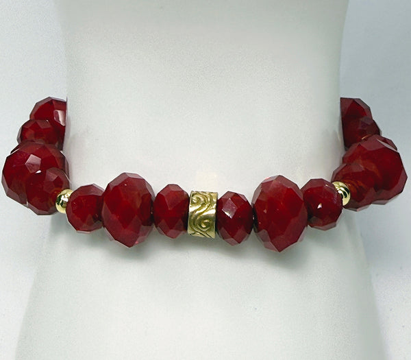 Bright Red Power - Dynamic Change, Stretch Bracelet
