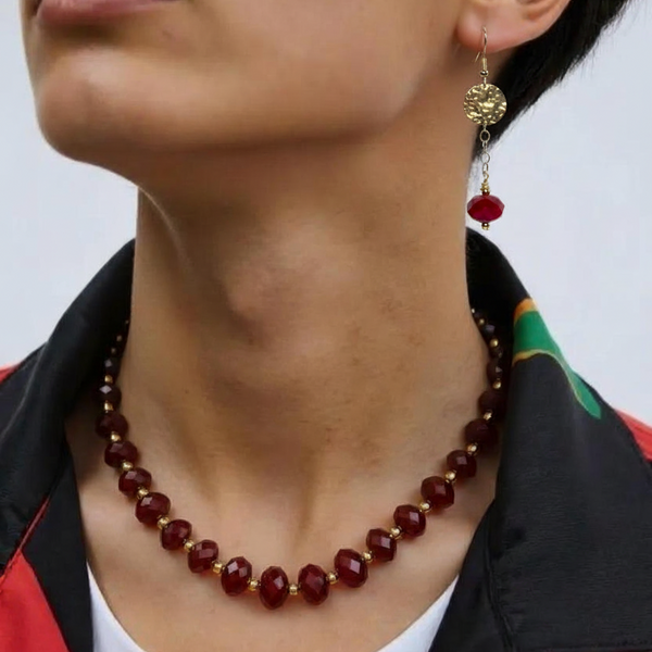 Shine Like the Sun Dangle  Earrings 2.5” - Bright Red Power - Dynamic Change