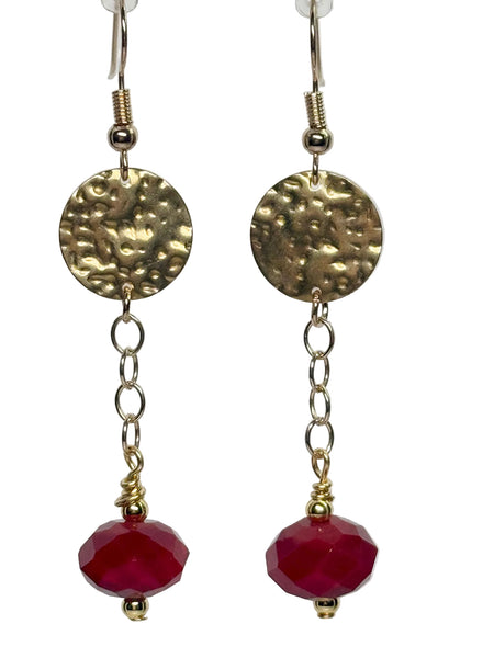 Shine Like the Sun Dangle  Earrings 2.5” - Bright Red Power - Dynamic Change