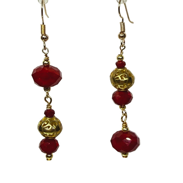 Filigree Dangle Earrings  2.5" - Bright Red Power - Dynamic Change