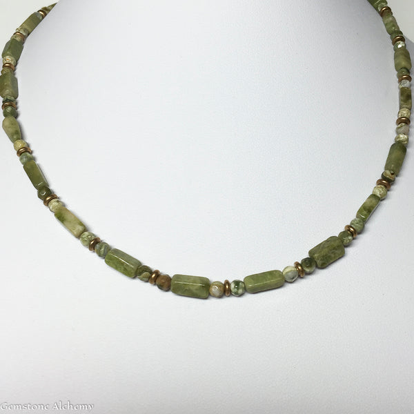 Earth Heart Beaded chain - Agate, Jasper