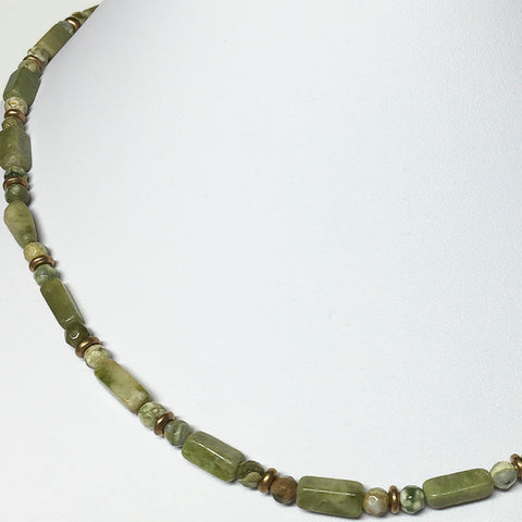 Earth Heart Beaded chain - Agate, Jasper