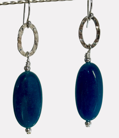 Aha Experience Inner Vision - Apatite Earrings 2.5" Sterling Silver