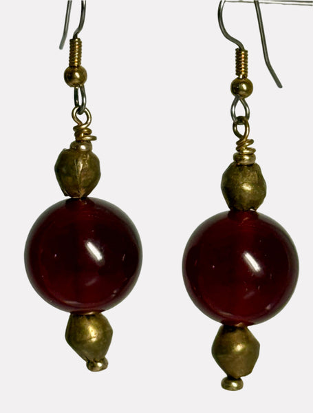 Optimistic Amber Earrings - Natural Healing Crystal Jewelry 2.2”