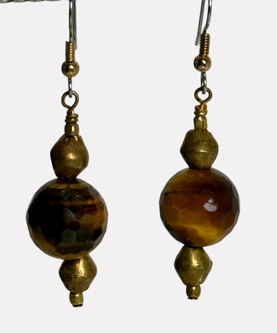 Tiger Eye Balance Earrings 2.5"