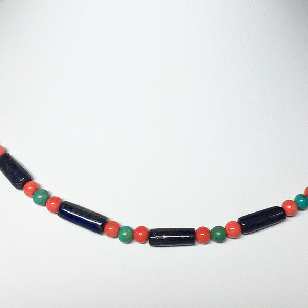 Unified Compassion Beaded Chain - Lapis Lazuli, Turquoise, Coral