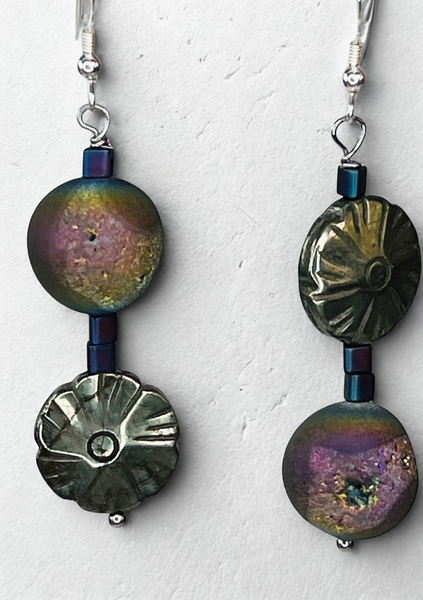 Expanded Manifestation , Pyrite and Aura Druzy  2.5”