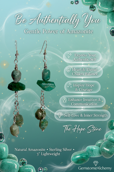 Be Authentically you Gentle Power Of Amazonite Earrings 3"