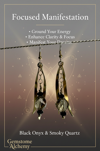 Focused Manifestation, Onyx, Smoky, Brass 2.75"