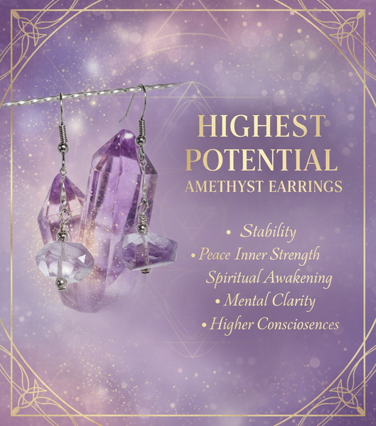 Highest Potential - Amethyst Earrings 1.8"