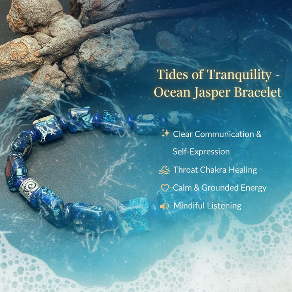 Tides of Tranquility - Dark Blue & Turquoise Ocean Jasper bracelet