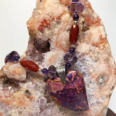 Joyous Love in Action Set - Crazy lace agate, Carnelian, Amethyst