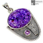 Power of Transformation - Charoite , Amethyst Sterling Pendant