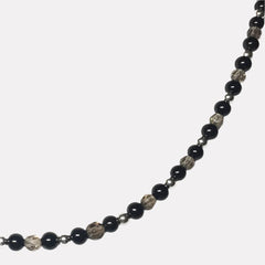 Focused Manifestation Beaded chain - smoky quartz, onyx